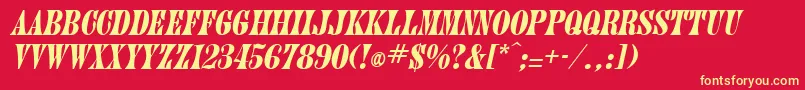 JuliaItalic Font – Yellow Fonts on Red Background