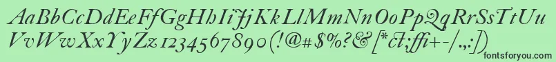 ItcFoundersCaslon30Italic Font – Black Fonts on Green Background