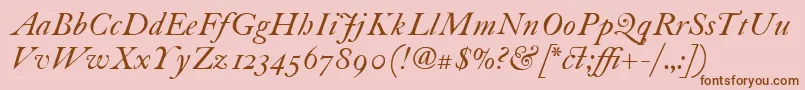 ItcFoundersCaslon30Italic Font – Brown Fonts on Pink Background