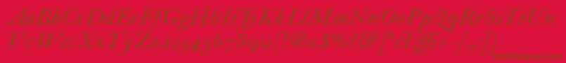 Fonte ItcFoundersCaslon30Italic – fontes marrons em um fundo vermelho