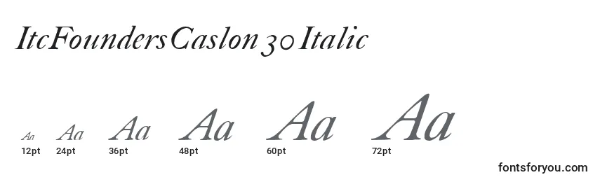 Größen der Schriftart ItcFoundersCaslon30Italic