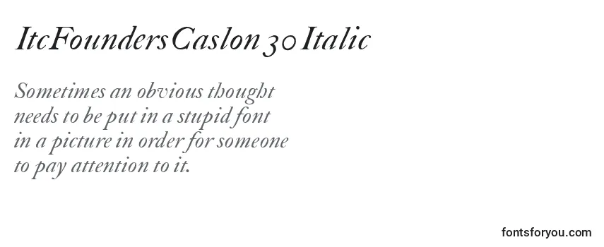 Review of the ItcFoundersCaslon30Italic Font