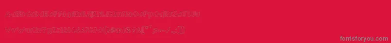 RmPlaytime3D-Schriftart – Graue Schriften auf rotem Hintergrund