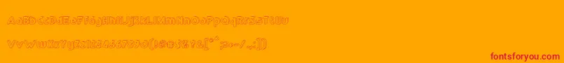 Czcionka RmPlaytime3D – czerwone czcionki na pomarańczowym tle