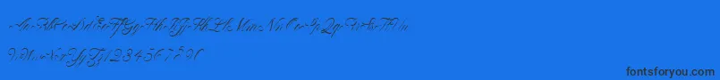 ClaudyaDemo Font – Black Fonts on Blue Background