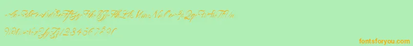 ClaudyaDemo Font – Orange Fonts on Green Background