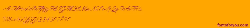 ClaudyaDemo-Schriftart – Violette Schriften auf orangefarbenem Hintergrund