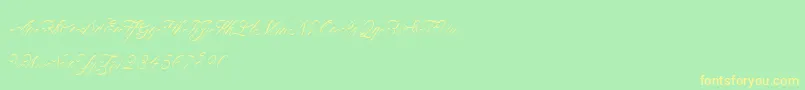 ClaudyaDemo Font – Yellow Fonts on Green Background