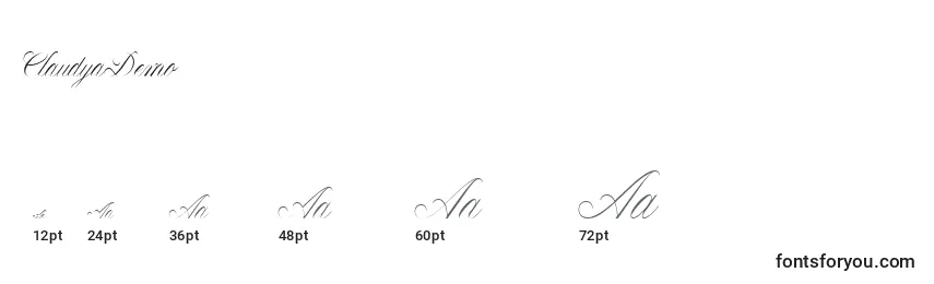 Размеры шрифта ClaudyaDemo (109123)