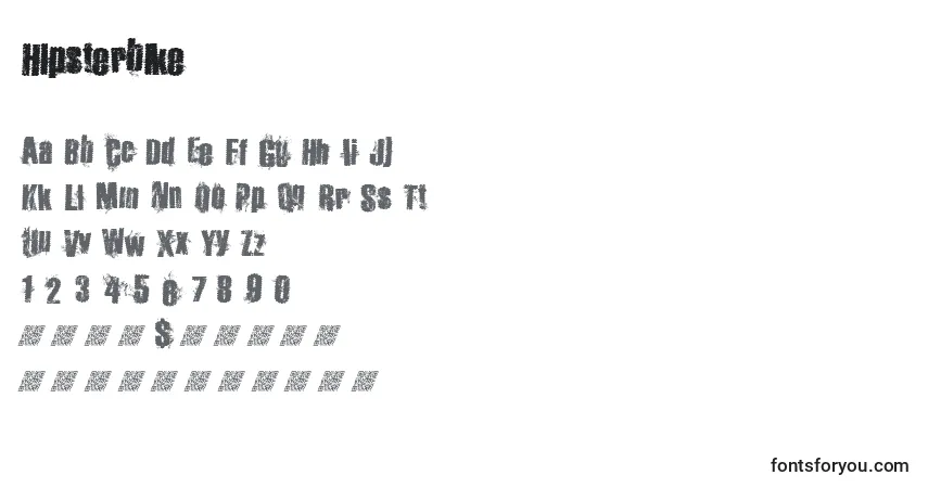 Hipsterbike Font – alphabet, numbers, special characters