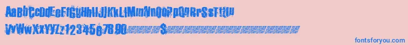 Hipsterbike Font – Blue Fonts on Pink Background