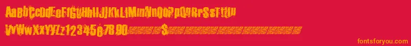 Hipsterbike Font – Orange Fonts on Red Background