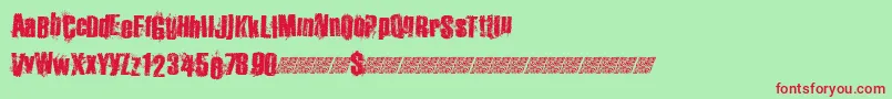 Hipsterbike Font – Red Fonts on Green Background