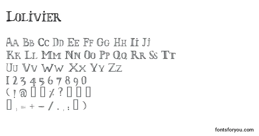 Шрифт Lolivier – алфавит, цифры, специальные символы