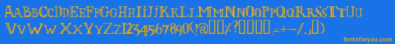 Lolivier-Schriftart – Orangefarbene Schriften auf blauem Hintergrund