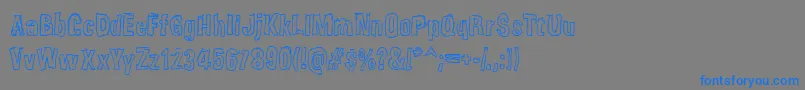フォントWeirdmoj – 灰色の背景に青い文字
