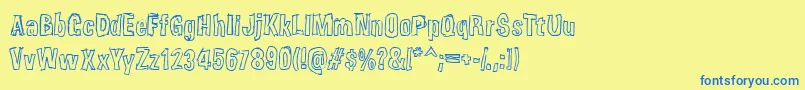 Weirdmoj Font – Blue Fonts on Yellow Background