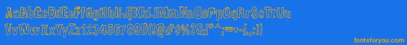 Weirdmoj Font – Orange Fonts on Blue Background