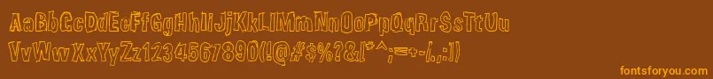 Weirdmoj Font – Orange Fonts on Brown Background