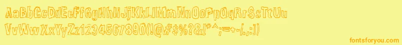 Weirdmoj Font – Orange Fonts on Yellow Background