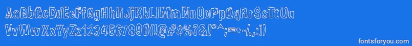 Weirdmoj Font – Pink Fonts on Blue Background