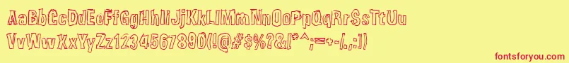 Weirdmoj Font – Red Fonts on Yellow Background