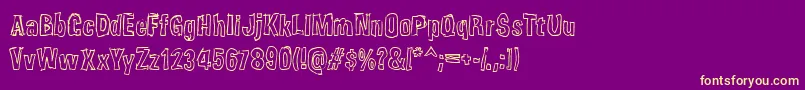 Weirdmoj Font – Yellow Fonts on Purple Background