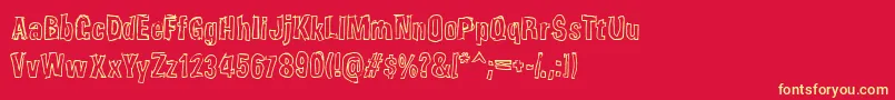 Weirdmoj Font – Yellow Fonts on Red Background