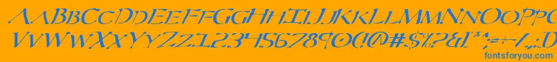 SeverItalic Font – Blue Fonts on Orange Background