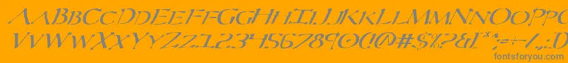 フォントSeverItalic – オレンジの背景に灰色の文字