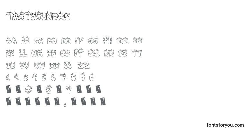 Шрифт Tastysundae – алфавит, цифры, специальные символы