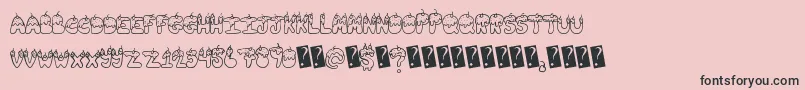 Fonte Tastysundae – fontes pretas em um fundo rosa