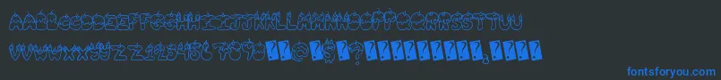 Tastysundae Font – Blue Fonts on Black Background