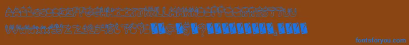 Tastysundae Font – Blue Fonts on Brown Background