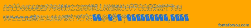 Tastysundae Font – Blue Fonts on Orange Background