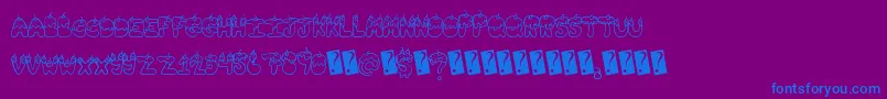 Tastysundae-Schriftart – Blaue Schriften auf violettem Hintergrund