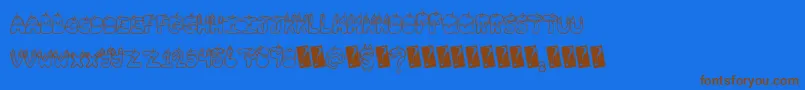 Tastysundae Font – Brown Fonts on Blue Background