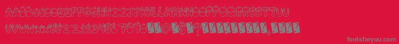 Tastysundae Font – Gray Fonts on Red Background
