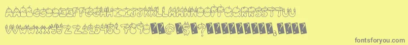 Tastysundae Font – Gray Fonts on Yellow Background
