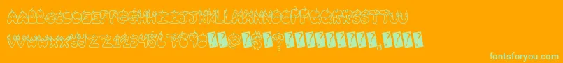 Tastysundae Font – Green Fonts on Orange Background