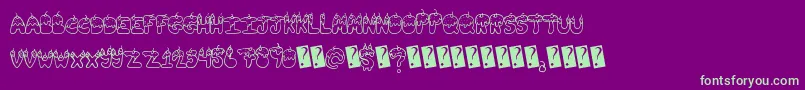 Tastysundae Font – Green Fonts on Purple Background