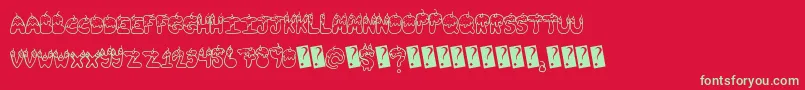 Tastysundae-fontti – vihreät fontit punaisella taustalla
