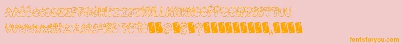 Czcionka Tastysundae – pomarańczowe czcionki na różowym tle