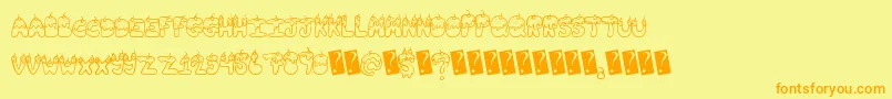 Tastysundae Font – Orange Fonts on Yellow Background