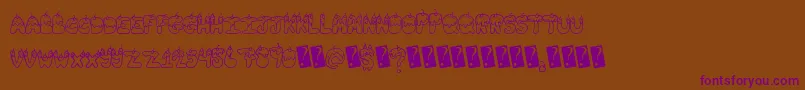 Tastysundae-Schriftart – Violette Schriften auf braunem Hintergrund