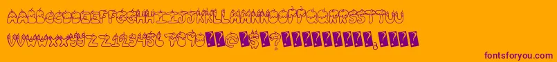 Police Tastysundae – polices violettes sur fond orange