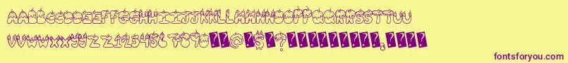 Tastysundae-fontti – violetit fontit keltaisella taustalla