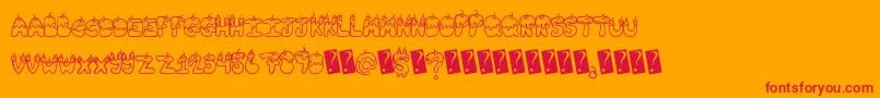 Tastysundae Font – Red Fonts on Orange Background