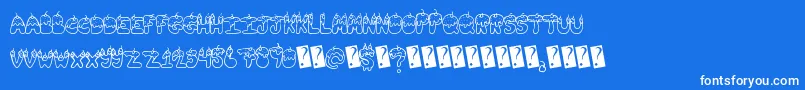 Police Tastysundae – polices blanches sur fond bleu