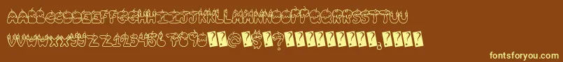 Tastysundae Font – Yellow Fonts on Brown Background